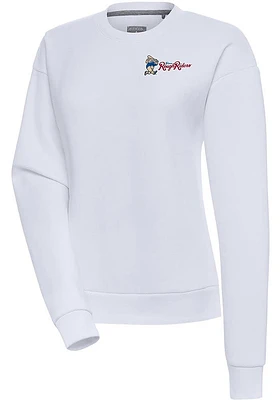 Antigua Frisco Rough Riders Womens White Victory Crew Sweatshirt