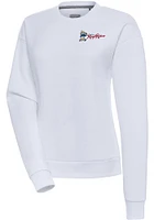 Antigua Frisco Rough Riders Womens White Victory Crew Sweatshirt