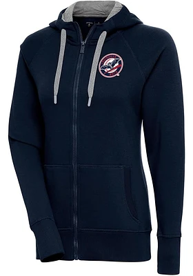 Antigua Louisville Bats Womens Navy Blue Victory Long Sleeve Full Zip Jacket