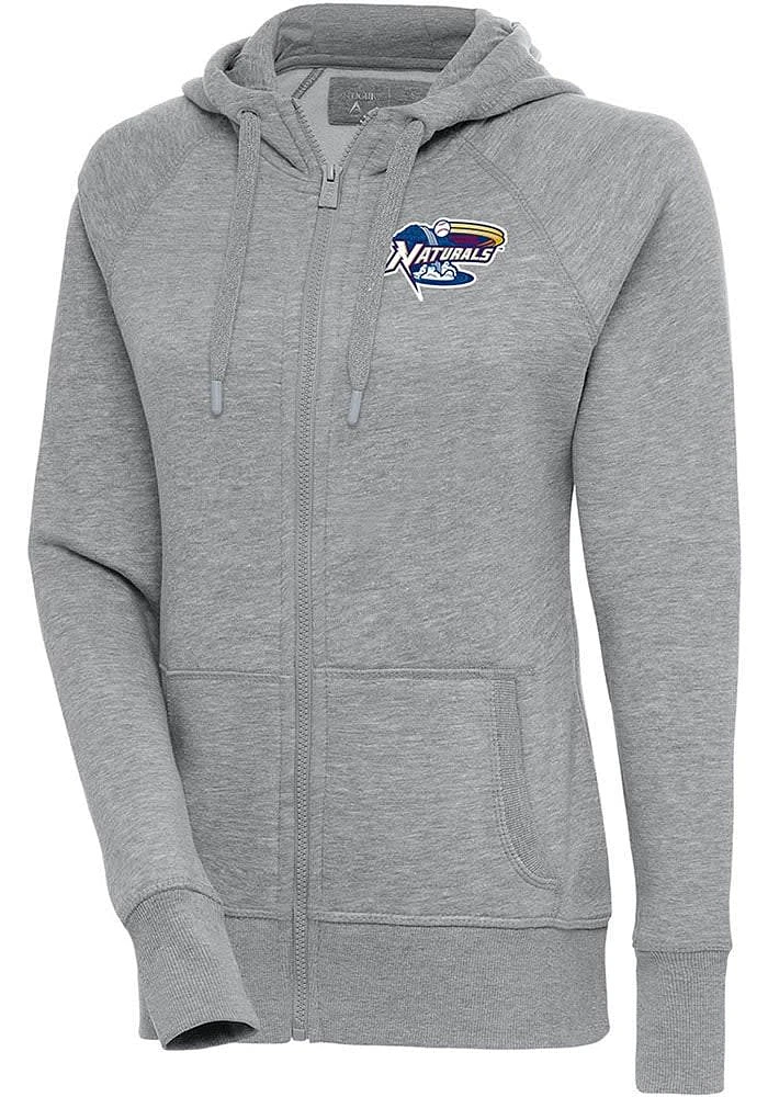 Antigua Womens Grey Victory Long Sleeve Full Zip Jacket