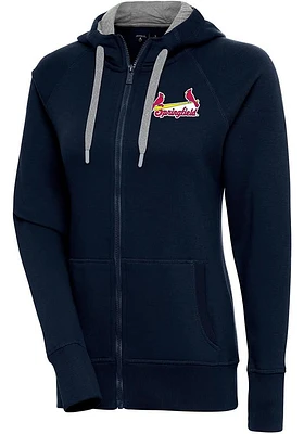 Antigua Springfield Cardinals Womens Navy Blue Victory Long Sleeve Full Zip Jacket