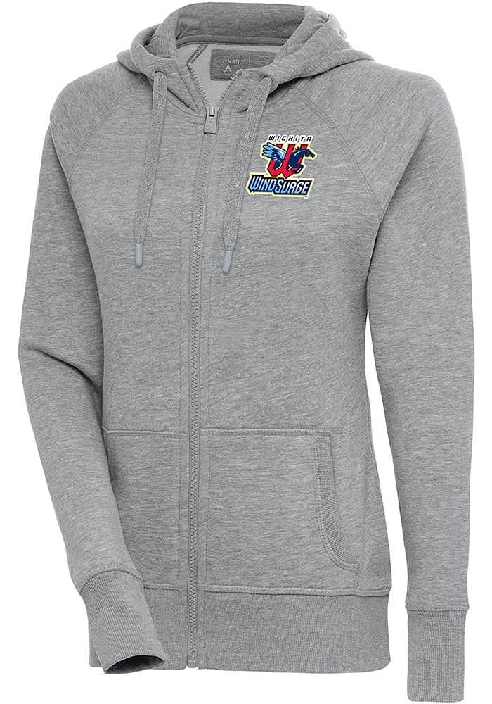 Antigua Wichita Wind Surge Womens Grey Victory Long Sleeve Full Zip Jacket