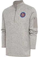 Antigua Amarillo Sod Poodles Mens Oatmeal Fortune Long Sleeve Qtr Zip Fashion Pullover