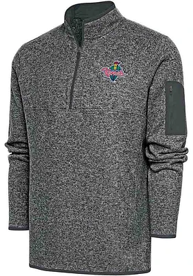Antigua Cedar Rapids Kernels Mens Fortune Long Sleeve Qtr Zip Fashion Pullover
