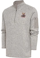 Antigua El Paso Chihuahuas Mens Oatmeal Fortune Long Sleeve Qtr Zip Fashion Pullover
