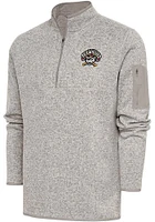 Antigua Erie SeaWolves Mens Oatmeal Fortune Long Sleeve Qtr Zip Fashion Pullover