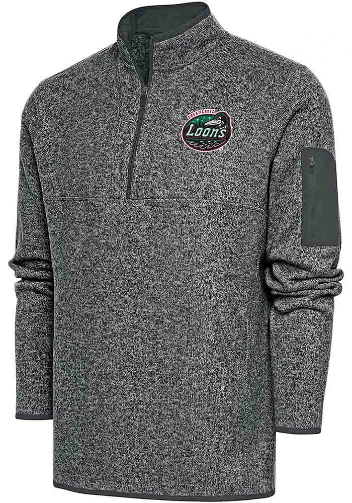 Antigua Great Lakes Loons Mens Fortune Long Sleeve Qtr Zip Fashion Pullover