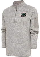 Antigua Great Lakes Loons Mens Oatmeal Fortune Long Sleeve Qtr Zip Fashion Pullover