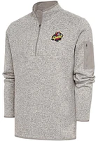 Antigua Peoria Chiefs Mens Oatmeal Fortune Long Sleeve Qtr Zip Fashion Pullover