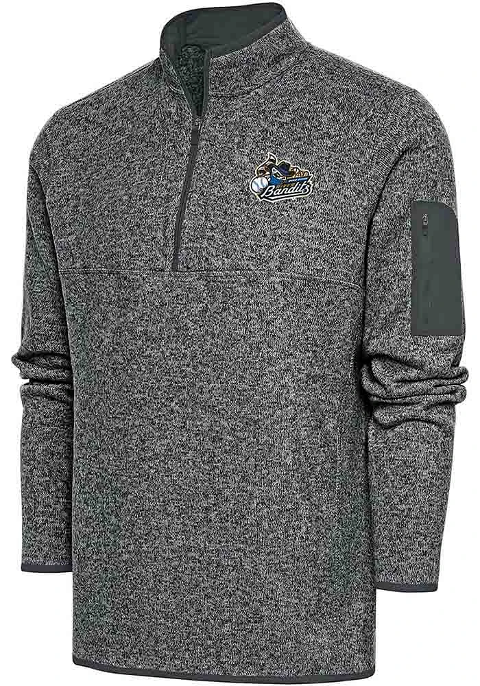 Antigua Quad Cities River Bandits Mens Fortune Long Sleeve Qtr Zip Fashion Pullover