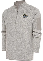 Antigua Quad Cities River Bandits Mens Oatmeal Fortune Long Sleeve Qtr Zip Fashion Pullover