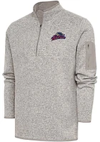 Antigua Scranton Wilkes Mens Oatmeal Fortune Long Sleeve Qtr Zip Fashion Pullover