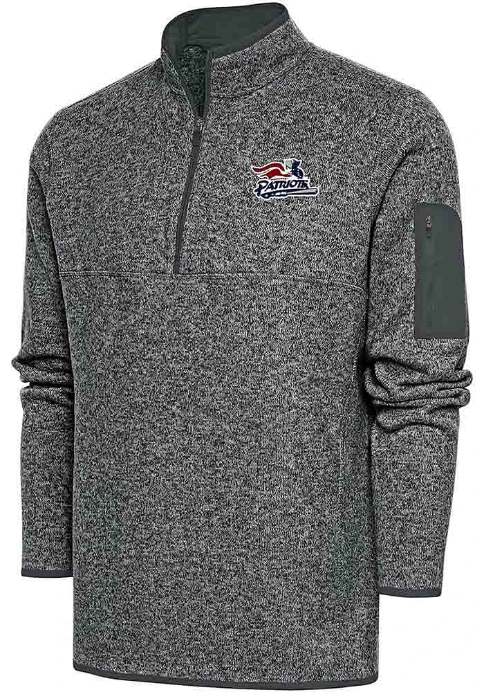 Antigua Somerset Patriots Mens Fortune Long Sleeve Qtr Zip Fashion Pullover