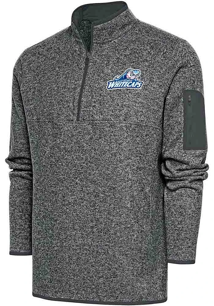Antigua West Michigan Whitecaps Mens Fortune Long Sleeve Qtr Zip Fashion Pullover