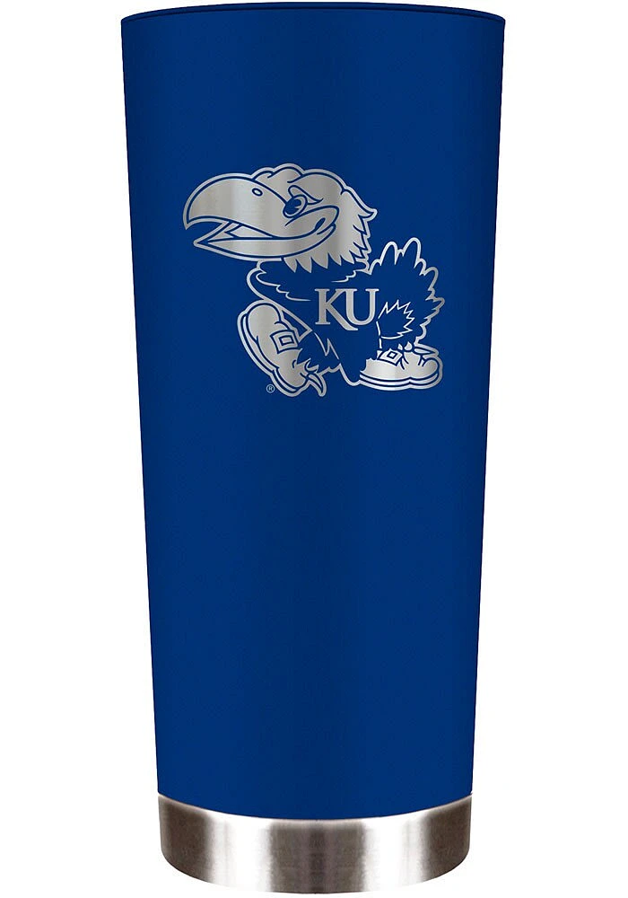 Kansas Jayhawks 18 oz Powder Coated Roadie Stainless Steel Tumbler - Red