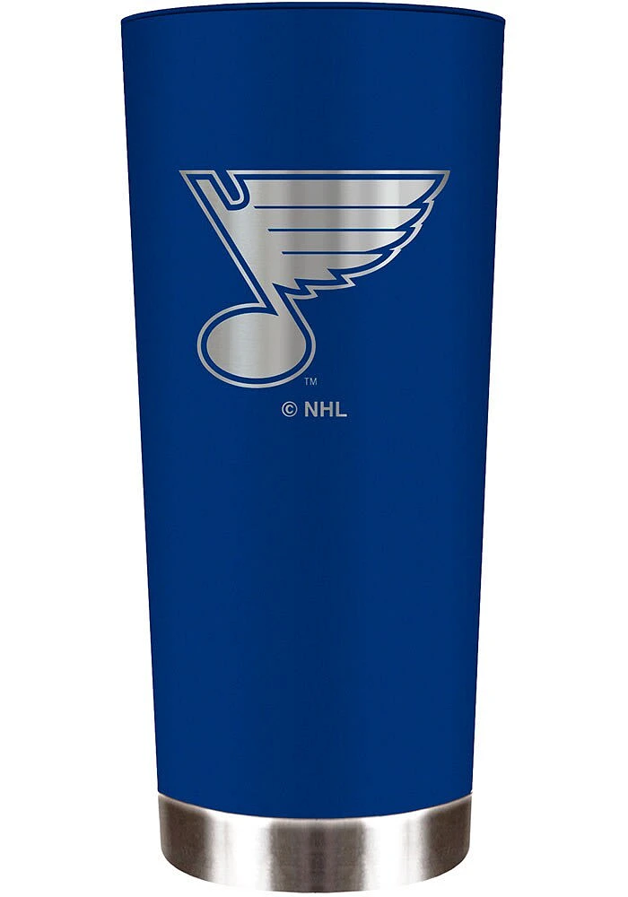 St Louis Blues 18 oz Powder Coated Roadie Stainless Steel Tumbler - Blue