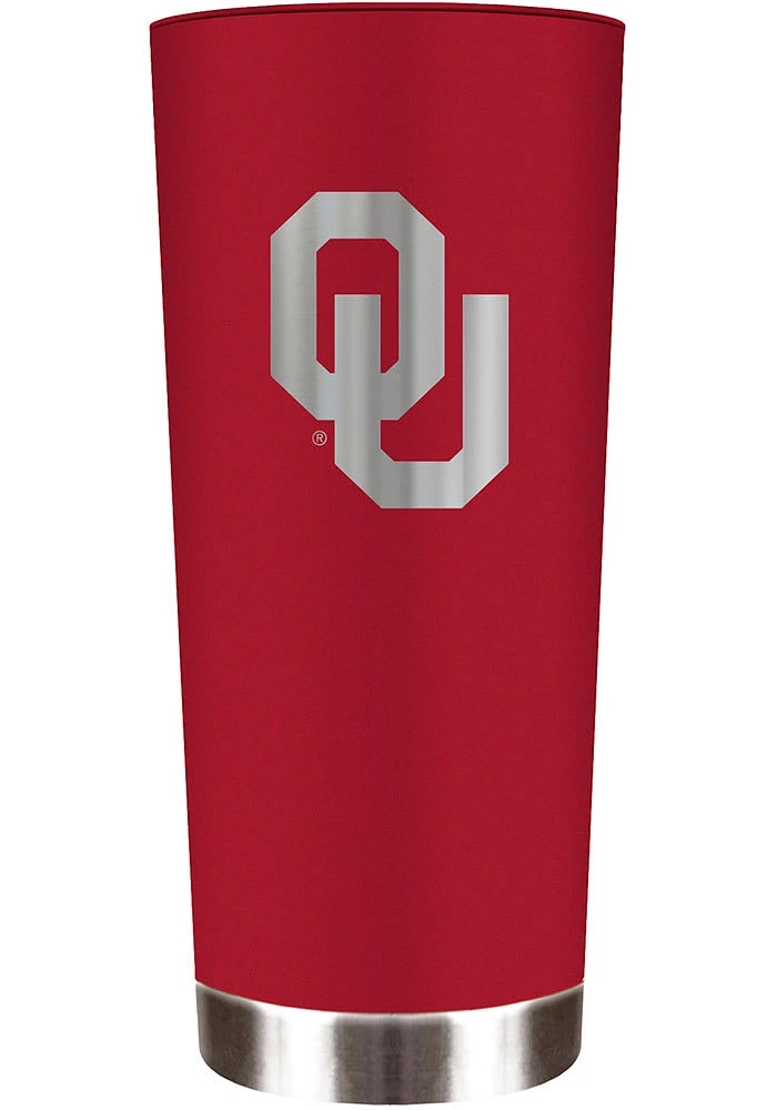 Oklahoma Sooners 18 oz Powder Coated Roadie Stainless Steel Tumbler - Crimson