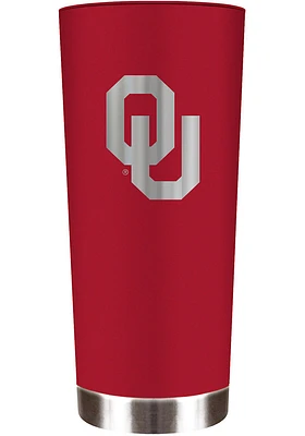 Oklahoma Sooners 18 oz Powder Coated Roadie Stainless Steel Tumbler - Crimson