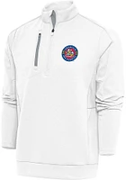 Antigua Amarillo Sod Poodles Mens White Generation Long Sleeve Qtr Zip Pullover