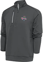 Antigua Cedar Rapids Kernels Mens Grey Generation Long Sleeve Qtr Zip Pullover