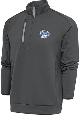 Antigua Corpus Christi Hooks Mens Grey Generation Long Sleeve Qtr Zip Pullover