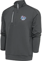 Antigua Corpus Christi Hooks Mens Grey Generation Long Sleeve Qtr Zip Pullover