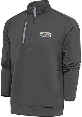Antigua Harrisburg Senators Mens Grey Generation Long Sleeve Qtr Zip Pullover