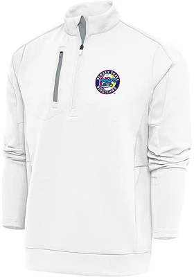 Antigua Jersey Shore BlueClaws Mens White Generation Long Sleeve Qtr Zip Pullover