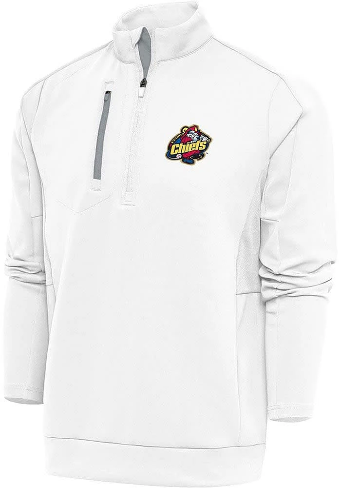 Antigua Peoria Chiefs Mens White Generation Long Sleeve Qtr Zip Pullover