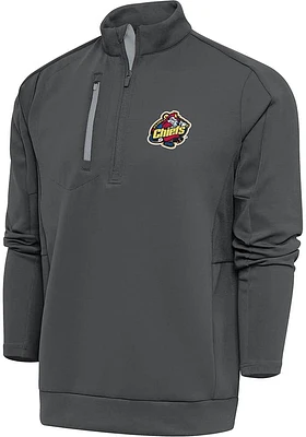 Antigua Peoria Chiefs Mens Grey Generation Long Sleeve Qtr Zip Pullover