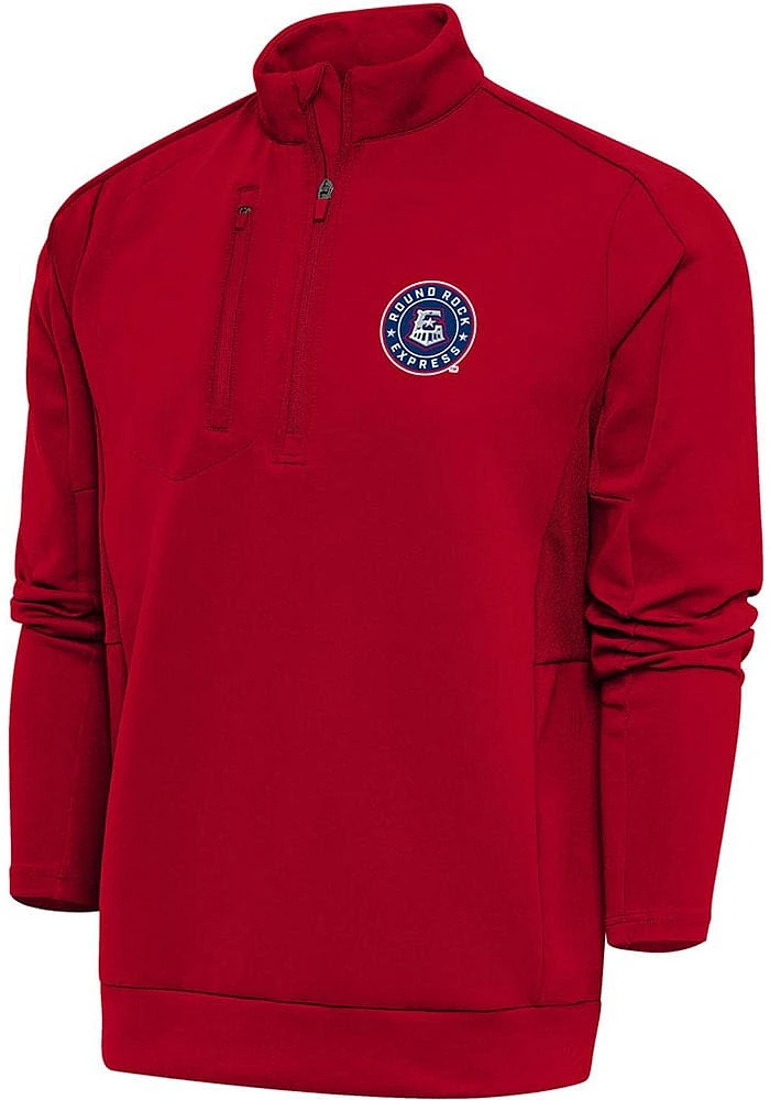 Antigua Round Rock Express Mens Generation Long Sleeve Qtr Zip Pullover