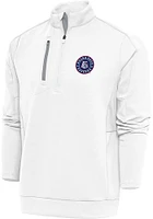 Antigua Round Rock Express Mens White Generation Long Sleeve Qtr Zip Pullover