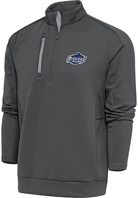 Antigua San Antonio Missions Mens Grey Generation Long Sleeve Qtr Zip Pullover