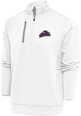 Antigua Scranton Wilkes Mens White Generation Long Sleeve Qtr Zip Pullover