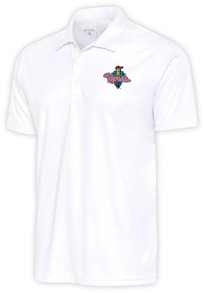 Antigua Cedar Rapids Kernels Mens White Tribute Short Sleeve Polo