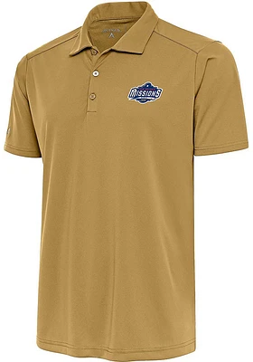 Antigua San Antonio Missions Mens Gold Tribute Short Sleeve Polo
