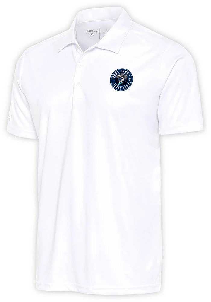 Antigua Sugar Land Space Cowboys Mens White Tribute Short Sleeve Polo