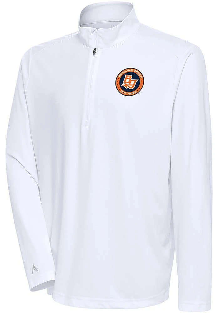 Antigua Bowling Green Hot Rods Mens Tribute Long Sleeve Qtr Zip Pullover