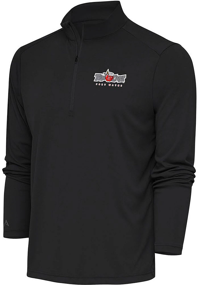 Antigua Fort Wayne TinCaps Mens Grey Tribute Long Sleeve Qtr Zip Pullover