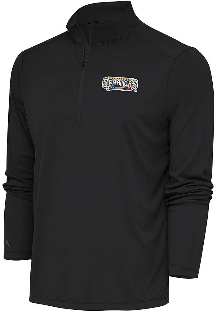 Antigua Harrisburg Senators Mens Grey Tribute Long Sleeve Qtr Zip Pullover