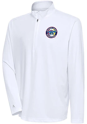 Antigua Jersey Shore BlueClaws Mens White Tribute Long Sleeve Qtr Zip Pullover