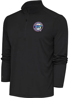 Antigua Jersey Shore BlueClaws Mens Grey Tribute Long Sleeve Qtr Zip Pullover