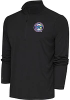 Antigua Jersey Shore BlueClaws Mens Grey Tribute Long Sleeve Qtr Zip Pullover