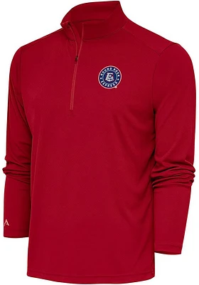 Antigua Round Rock Express Mens Tribute Long Sleeve Qtr Zip Pullover