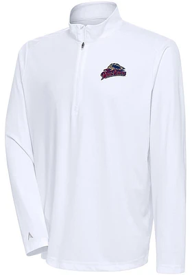 Antigua Scranton Wilkes Mens White Tribute Long Sleeve Qtr Zip Pullover
