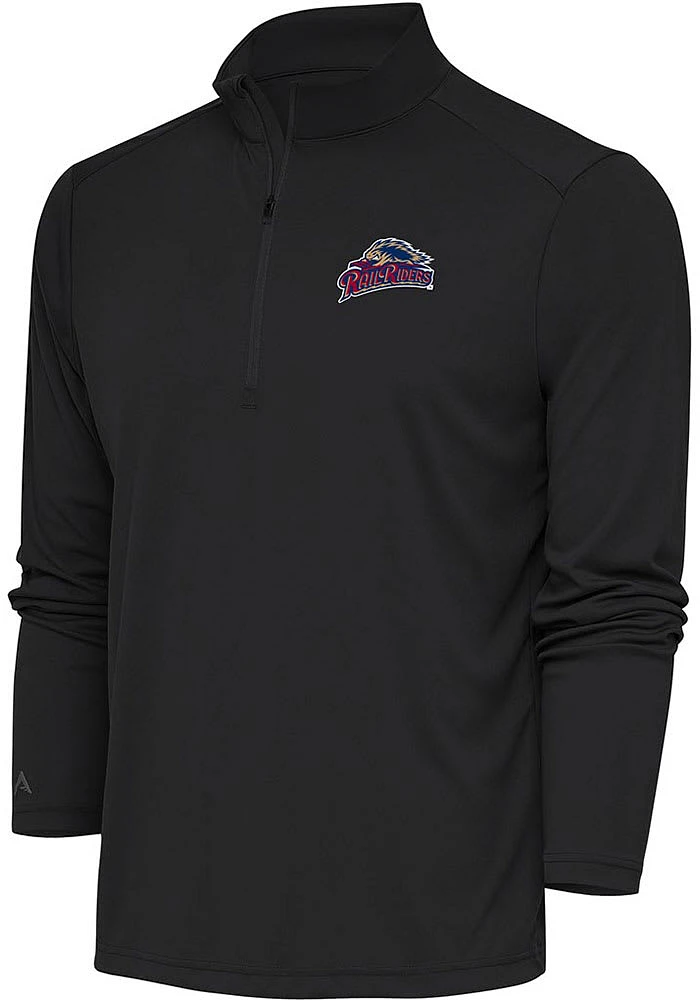Antigua Scranton Wilkes Mens Grey Tribute Long Sleeve Qtr Zip Pullover
