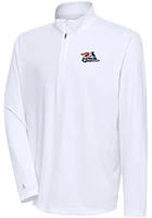 Antigua Somerset Patriots Mens White Tribute Long Sleeve Qtr Zip Pullover