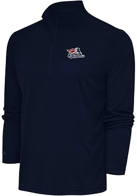 Antigua Somerset Patriots Mens Navy Blue Tribute Long Sleeve Qtr Zip Pullover