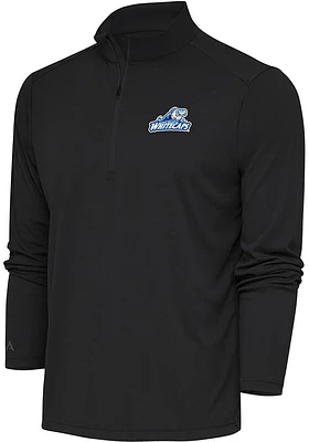 Antigua West Michigan Whitecaps Mens Grey Tribute Long Sleeve Qtr Zip Pullover