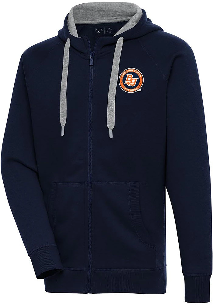 Antigua Bowling Green Hot Rods Mens Navy Blue Victory Long Sleeve Full Zip Jacket